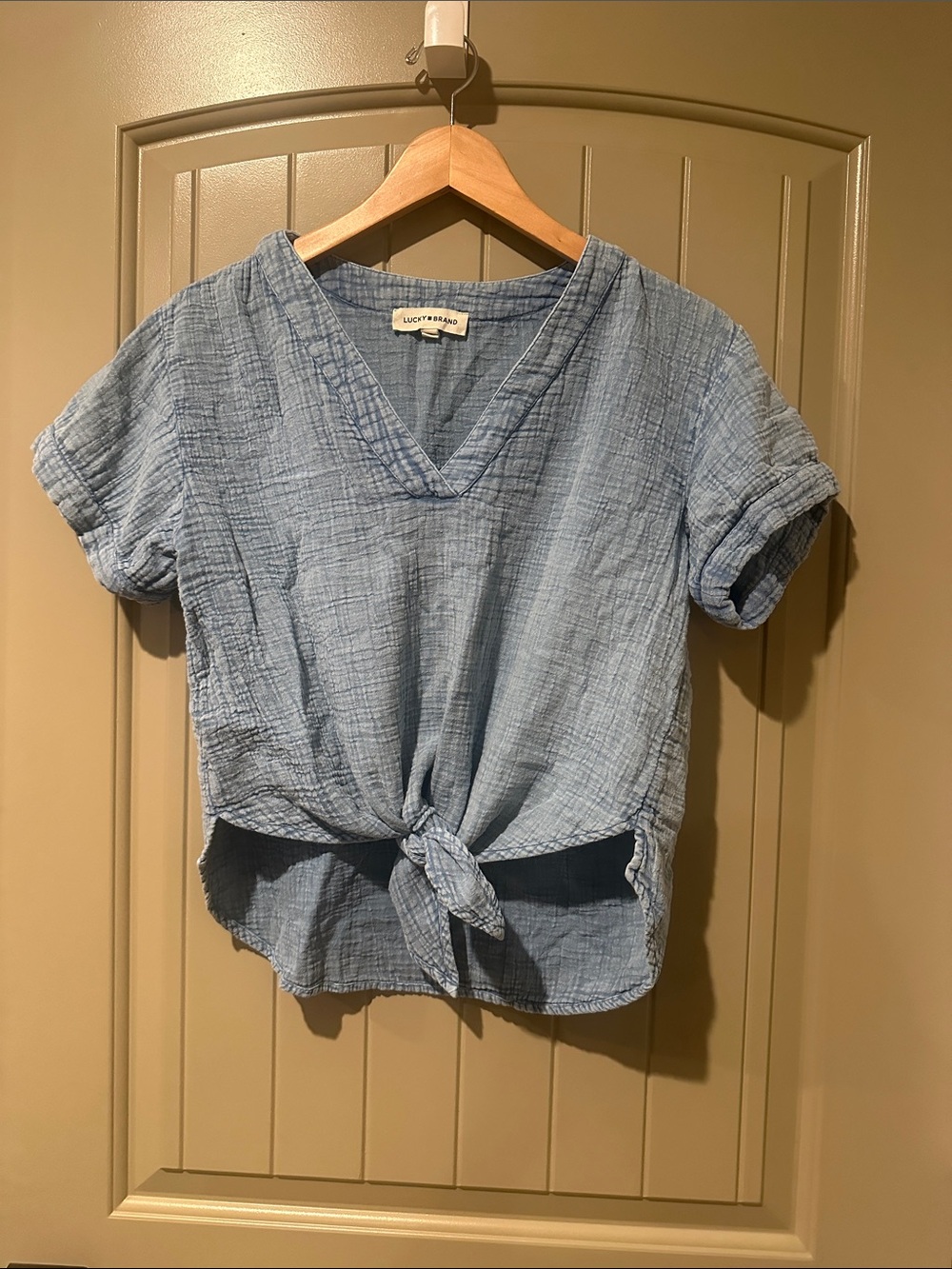 LUCKY BRAND Gauze Crop S